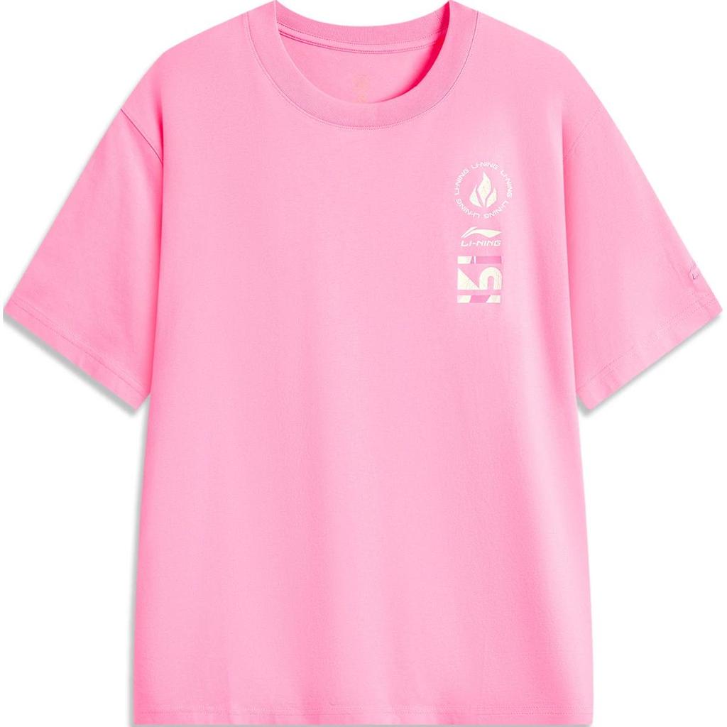 Li Ning Sports Life Collection T Shirt Unisex Peach Pink AHSUC19-2