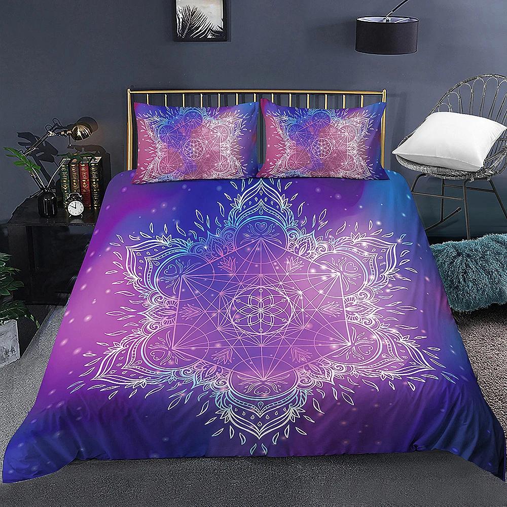 Boho Pościel Mandala Poszewka na Kołdrę Luksusowa Miękka Pokrowiec na Kołdrę Rozmiar Queen 2/3 Sztuki Styl Boho Kwiatowa Pościel Pokrowiec Tekstylia Domowe
