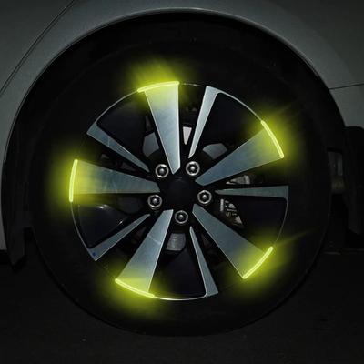 20 Stück Auto-Felgen Reflektierende Aufkleber Fluoreszierendes Nachtleuchtendes Warnband Motorrad Fahrrad Rad Reflektierende Warnaufkleber