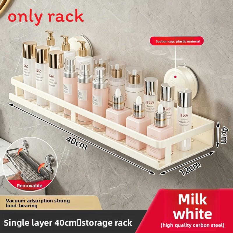 Wall Mount Suction Cup Towel Rack With Hooks For Bathroom Shower And Vanity Use