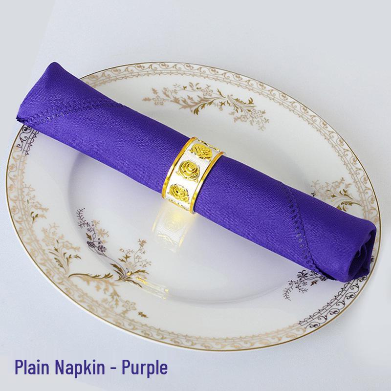 Solid Color Red White Blue Plain Weave Cloth Napkin for Western Restaurants