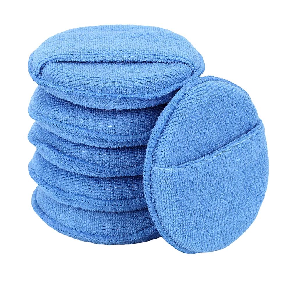 5-Inch Yellow Ultra-Fine Fiber Waxing Sponge for Car Cleaning and Polishing