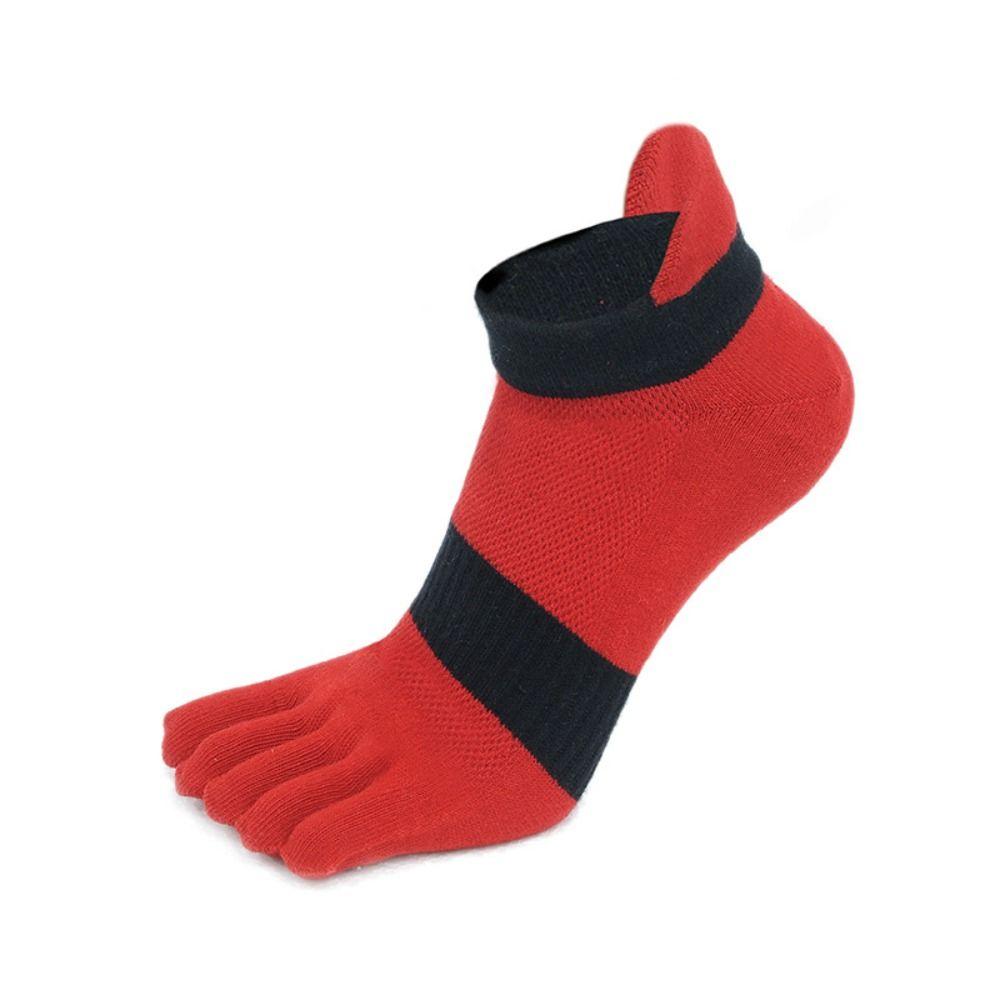 Cotton Five Finger Socks Sports Men Striped Socks Hosiery Toe Socks Anti-odour