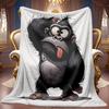 Cartoon Gorilla Theme Flannel Blanket Soft High-Definition Digital Print Cooling Blanket All-Season Family and Friends Gift Perfect Gift Soft Breathab