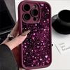 Romantic Purple Full-Screen Sparkling Heart Print Phone Case For iPhone 17 AIR Pro Max 16E 15Plus 14 13 Mini 12 11 AIR XS XR XS