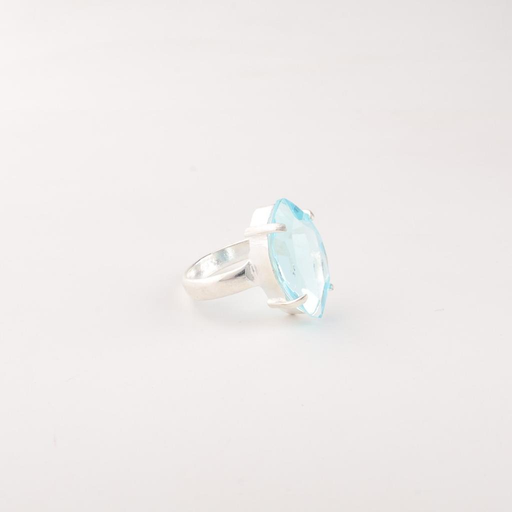 Sky Blue Topaz Gemstone 925 Sterling Silver Jewelry December Birthstone Ring RR-65-2