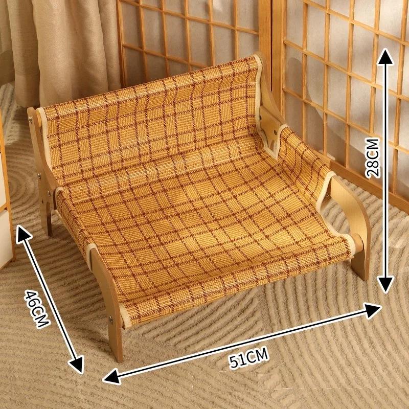 Summer Cooling Cat Bed Cool Mat Sofa Cat Scratch Wear-Resistant Cat Bed Rattan Lounge Chair Dog House Cat House Pet Sleeping Bed