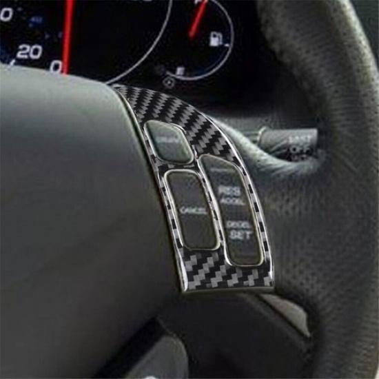 For Acura TSX 2004-2008 Carbon Fiber Interior Steering Wheel Button Cover Trim