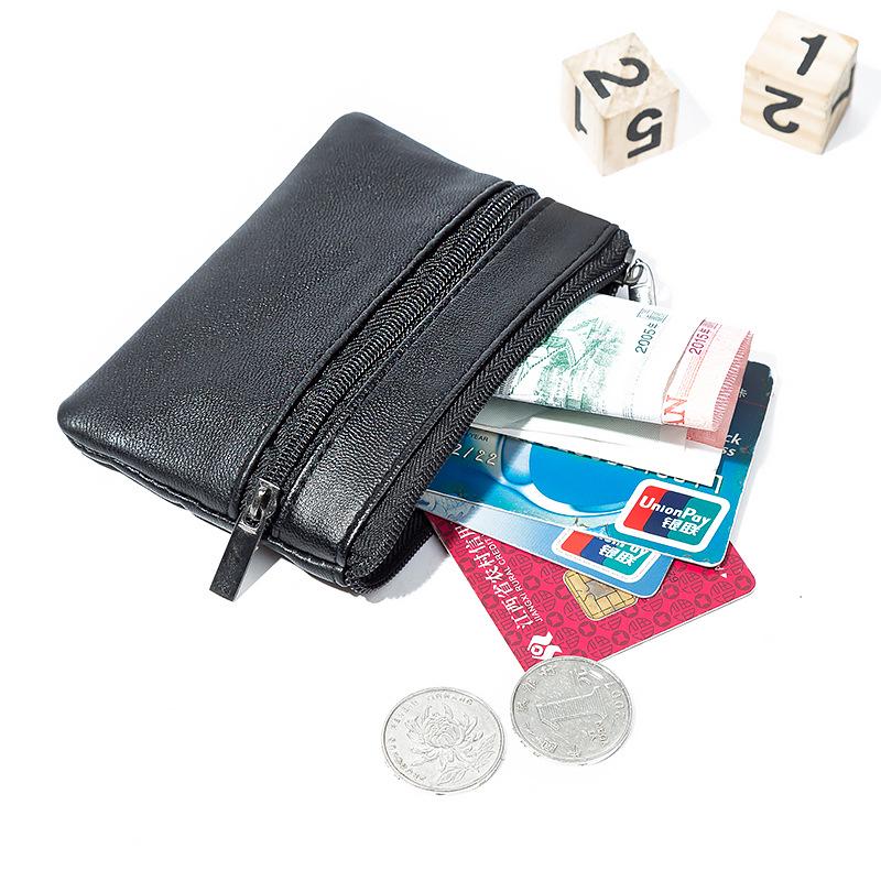 Men Card Coin Key Soft Holder Zip Leather Wallet Pouch Bag Purse Gift Fashion Black Mini Coin Holders Pu Leather Small Purse