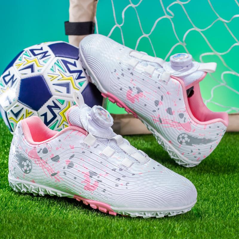 

Rotating button new children s football shoes girls broken nail training shoes girls primary school sports shoes sports shoes 28