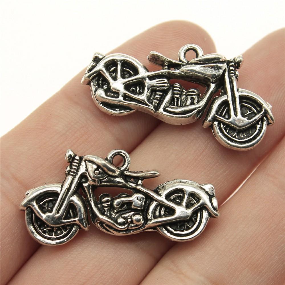 10pcs Motorcycle & Bikecycle Charms Pendants Antique Jewelry Making DIY Handmade CraftFor Jewelry Making