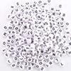 110/220/450Pcs Black On White Alphabet Beads Round Acrylic Letter Beads 7mm White Letter Beads Letters A-Z Beads for Jewellery Crafts(7mm Black-White)