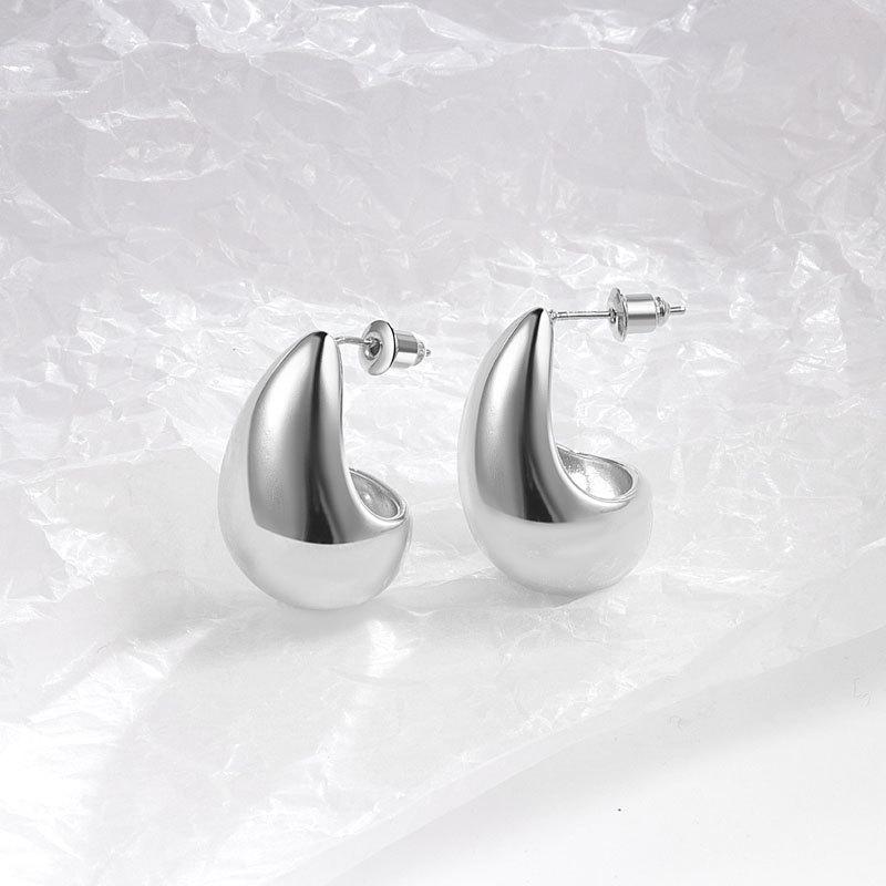 Elegant Gold Plated Waterdrop Earrings Minimalist Shiny Dangle Drop Earrings Versatile Fashion Jewelry For Women Daily Wear