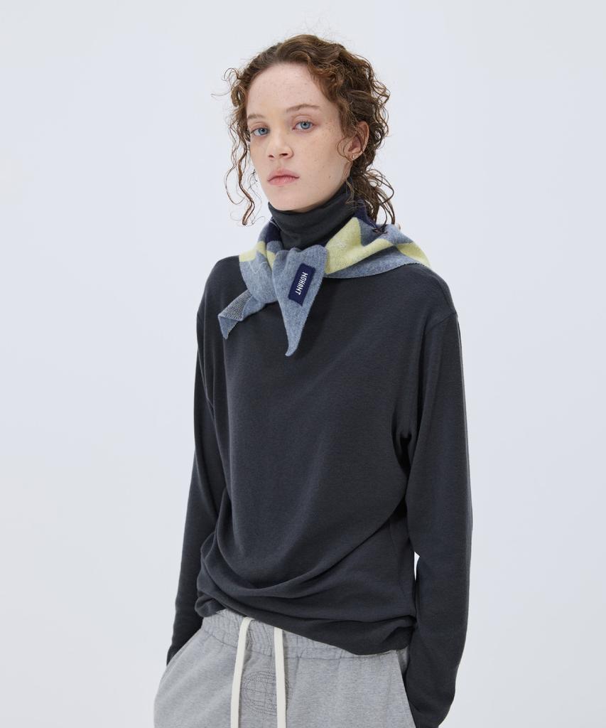 NOHANT Soft Turtleneck T-Shirt Charcoal