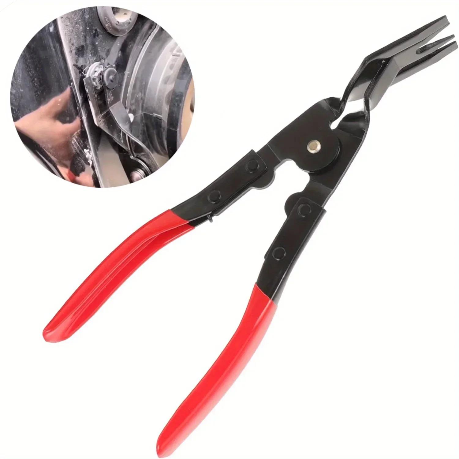 

Car Repair Tool Set – Metal Trim Clip Removal Pliers & Pry Plate for Door Panels, Bumpers & Interior Trim (Auto Maintenance) красный