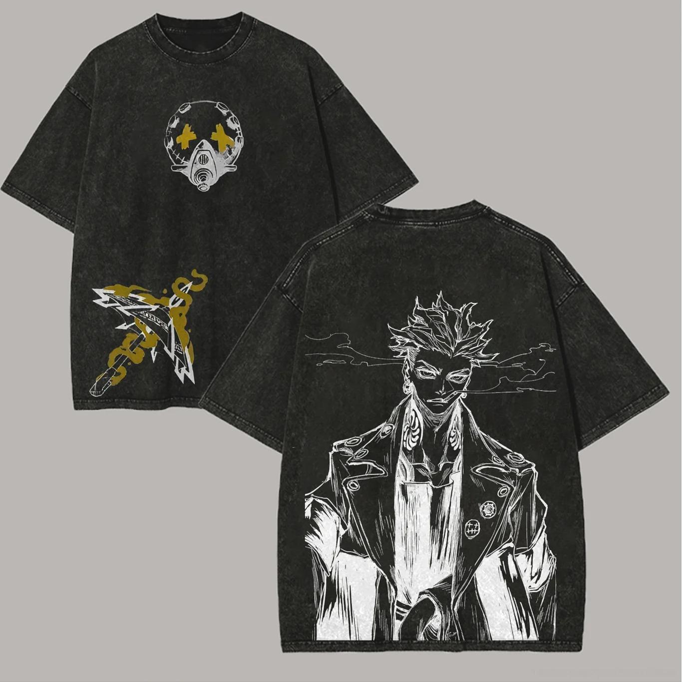 

Очищувачі двигуна Gachiakuta Аніме Великий розмір Прана сорочка Чоловічий Японське аніме Манга Жіночий Чоловічий Одяг Прати одяг Хіп-хоп Короткий рукав XL синій