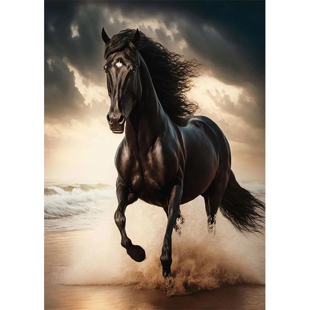 Black And White Wild Horse Wild Animal Prints Poster Canvas Painting Modern Wall Art Picture Living Room Bedroom Home Decoration