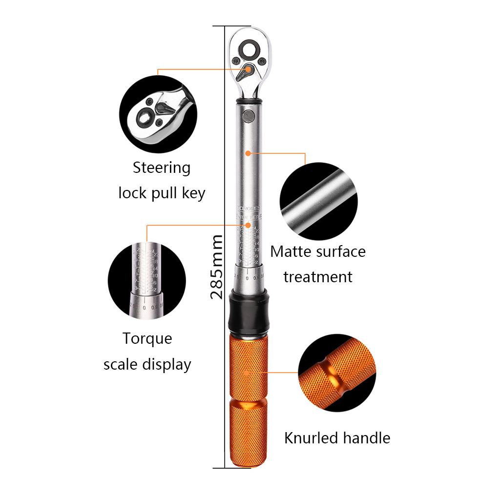 19 Pcs/set 1/4 Bicycle Torque Wrench 1-25NM Bicycle Torque Tool for Bicycle Maintenance Kit for Road, Mountain Bikes