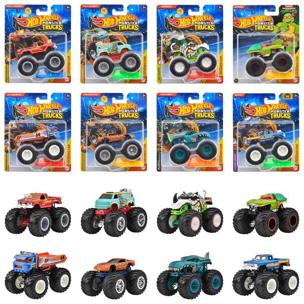 Hot Wheels Monster Truck Assorted Vehicle Mini Ages 164 Toys, Cars, 8-Car Box, 3+, Multi-Purpose, 983F-FYJ44