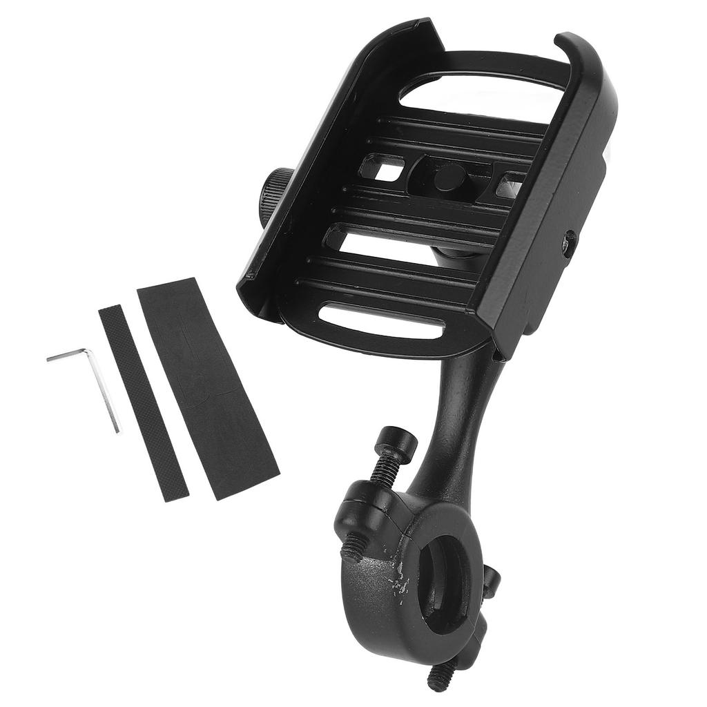 Motorcycle Phone Holder Aluminum Alloy 360 Degree Rotation Bike Phone Mount Navigation Bracket for Most Phones Black