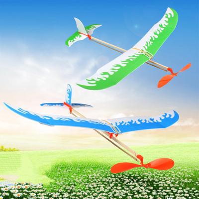 Gummibandflugzeuge Powered Glider Flugzeug Bausatz Flugspiele Spiel Kinder Schüler Erwachsene Outdoor Sportaktivität Spielzeug