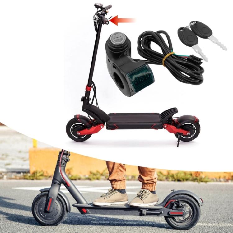 Trava de Guidão Segura para Patinetes Elétricos com Display Digital ABS Trava de Interruptor de Guidão para Patinetes Elétricos Simples de Usar
