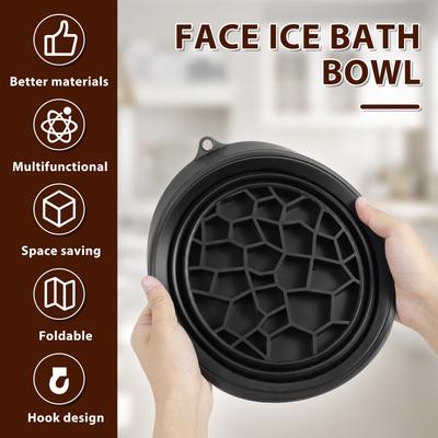 Silicone Face Ice Bath Tray Portable Collapsible Wash Basin Cold Therapy for Facial Puffiness Travel Beauty Bowl Facial Tool