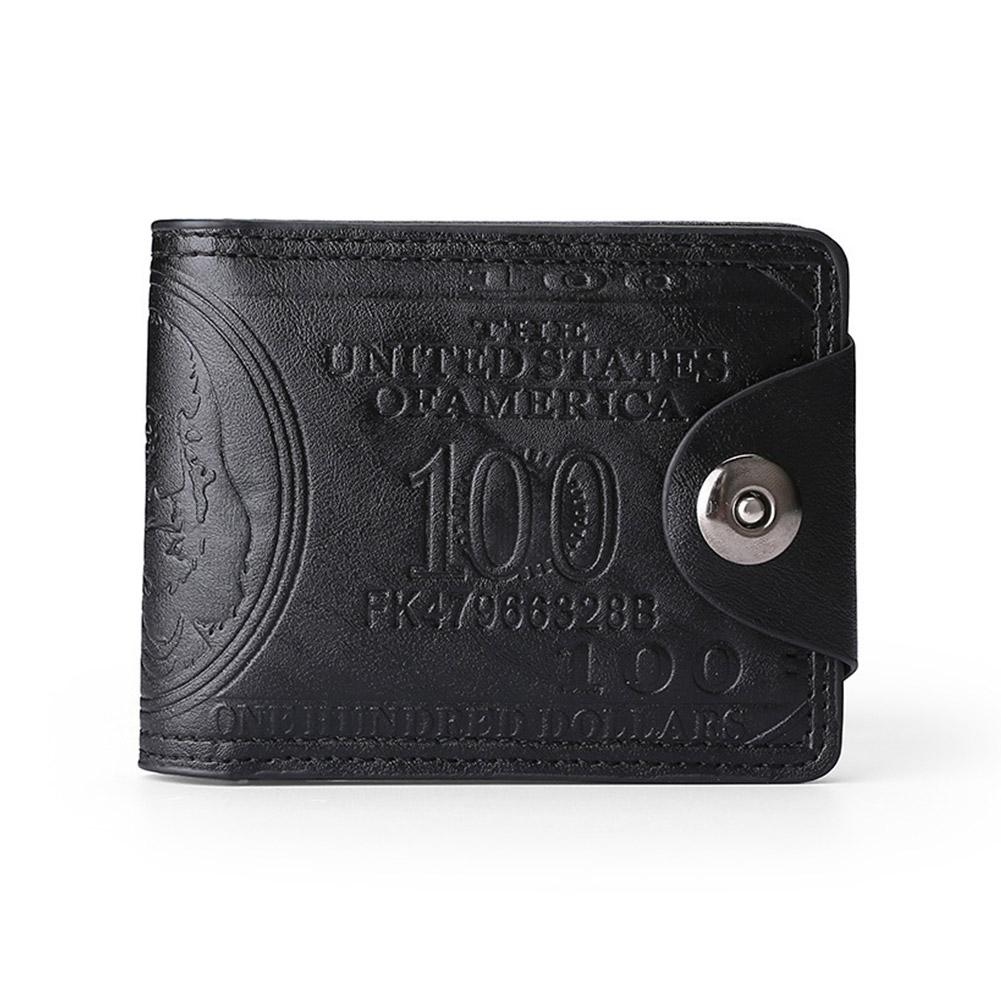 US Dollar Pattern Men's Wallet - Retro Multi-Card PU Wallet Compact Portable Design Multiple Slots for Cards Men's Wallet