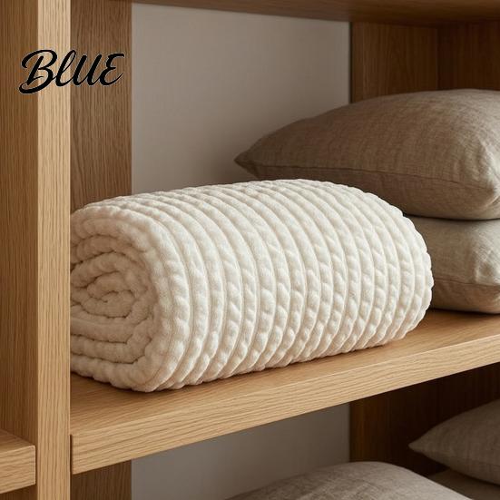 Thermal Insulation Blanket for Autumn Waffle Textured Fleece Throw Blanket Solid Color Milk Flannel Grid Cut Texture Sofa Plush Soft Warm Cozy Couch
