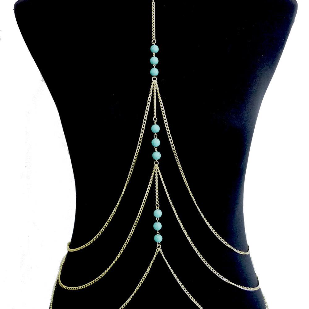Buy Fashion Multilayer Beads Tassel Body Chain Necklace at affordable