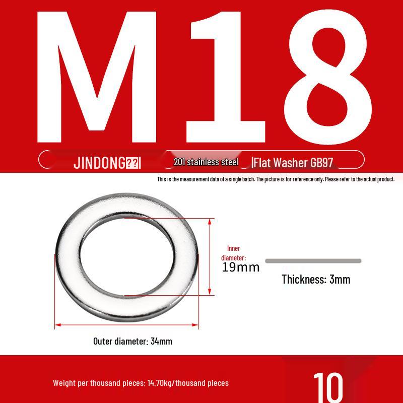 Stainless Steel 304/201/316 Oversized Thick Flat Washer Gasket Screw Washer GB97/GB96