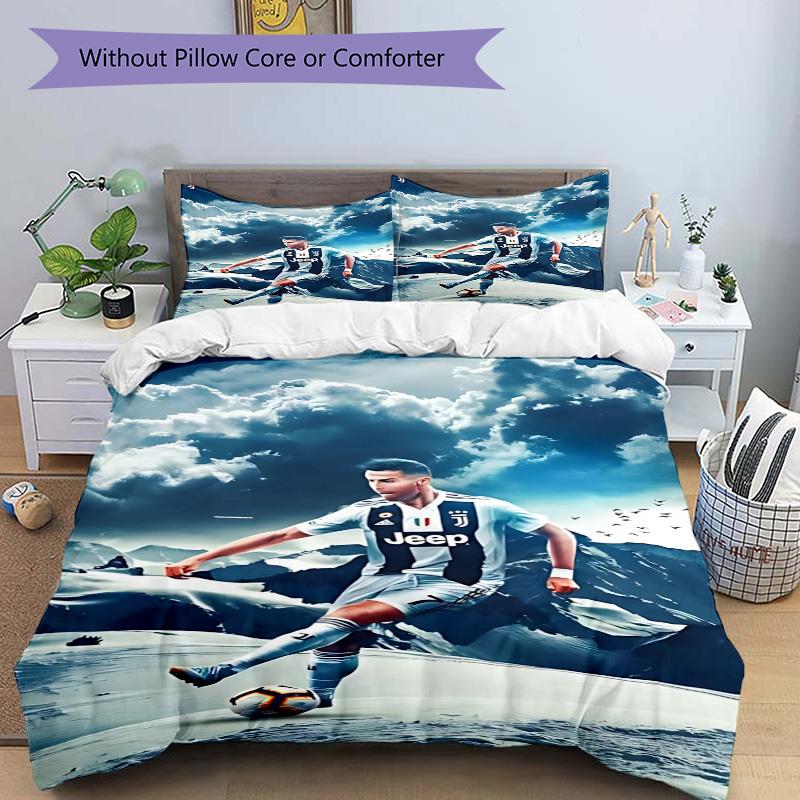 Juventus Football Player Snow Print 3Pcs Bedding Set,Duvet Cover with 2 Bedro,Pillowcase Home Birthday Gift