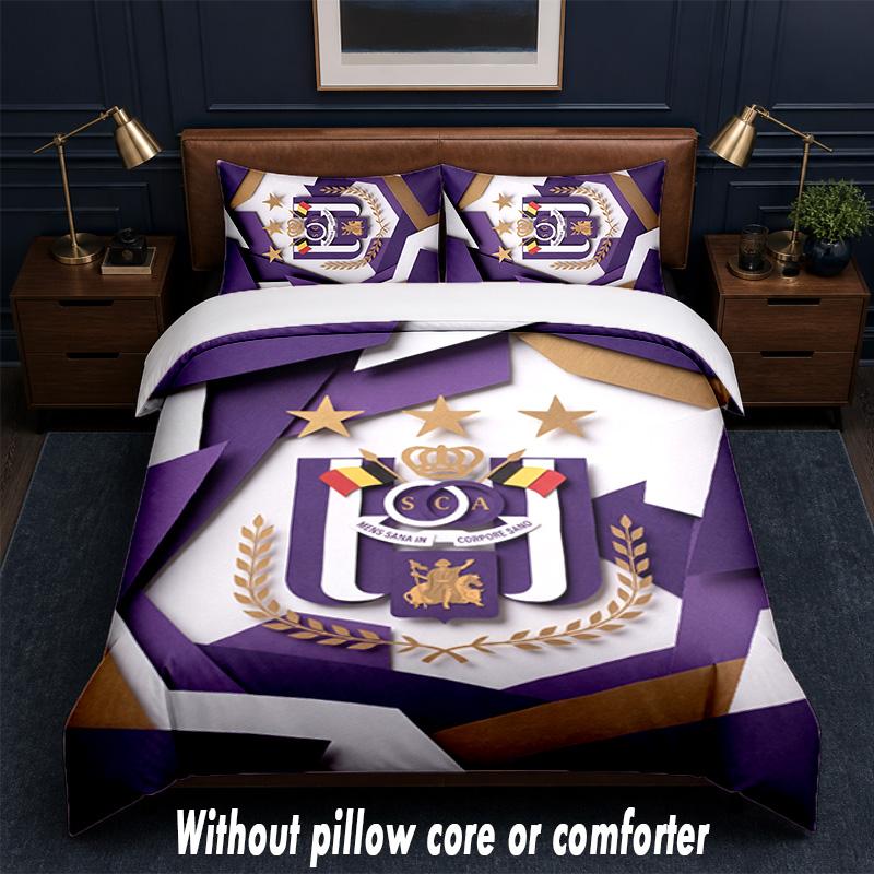 Set Biancheria da Letto Design Anderlecht FC 1 Copripiumino + 2 Federe Morbide Traspiranti Biancheria da Letto per la Casa