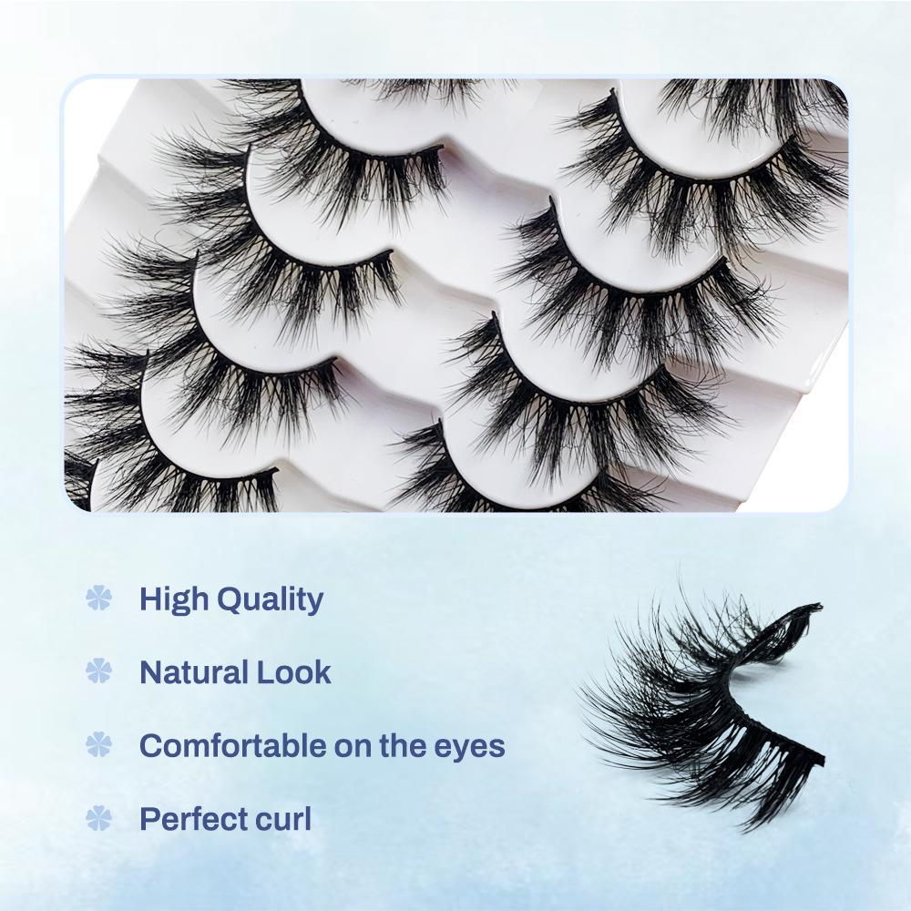 3D false eyelashes 7 pairs of thick natural three-dimensional curled fluffy simulated pair of eyelashes