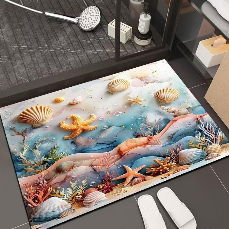 Diatomaceous Earth Non-slip Quick-dry Bathroom Mat – Water Absorbent & Dirt-resistant