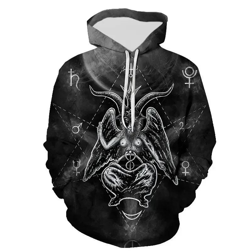 New Hoodie Cool Satan Men's Women's Children's 3D Printed Hooded Pullover Long Sleeve Loose Casual Comfort Sports Style