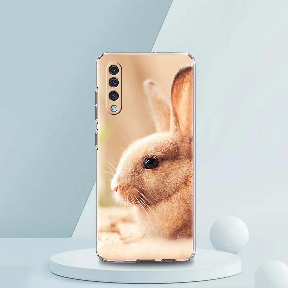 Cute White Baby Rabbits Phone Case For Samsung A16 A14 A12 A22 A32 5G A34 A42 A52 A54 A50 A70 A72 A30 A40 A20E A02S A04S A06