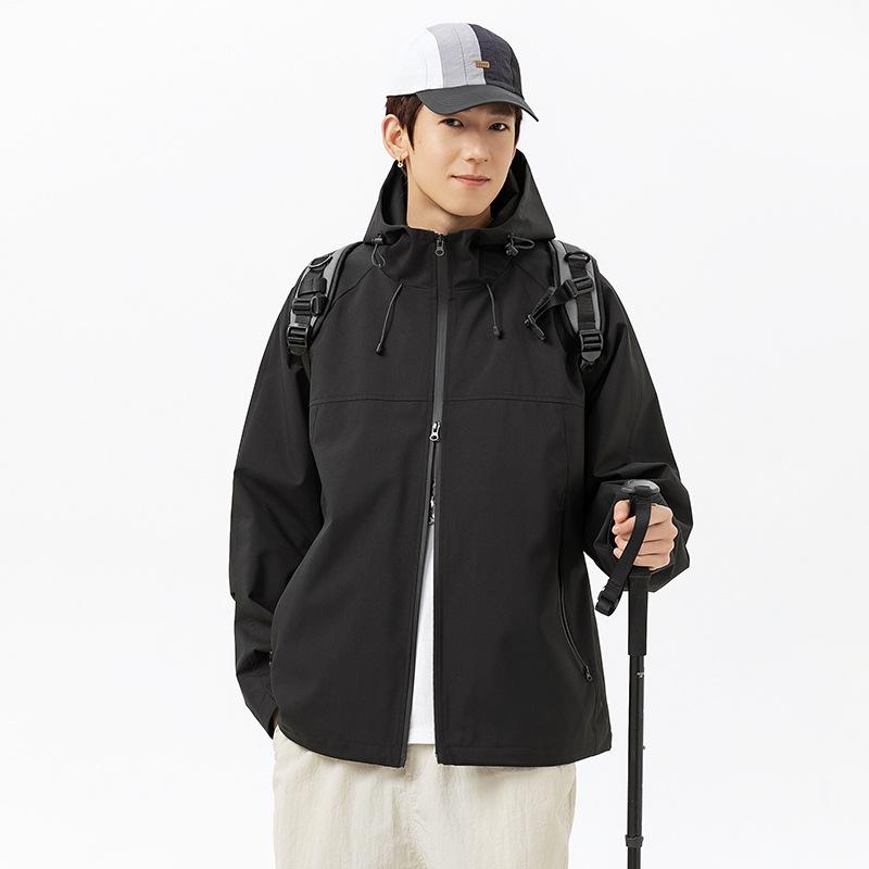 

Куртка мужская тонкая куртка весенняя модная новая куртка универсальная повседневная пара трендовая куртка с капюшоном S