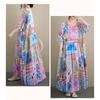 DIMANAF New 2026 Summer Beach Women Plus Size Fashion Lady Long Dress Loose Oversize Maxi Floral Print Cotton