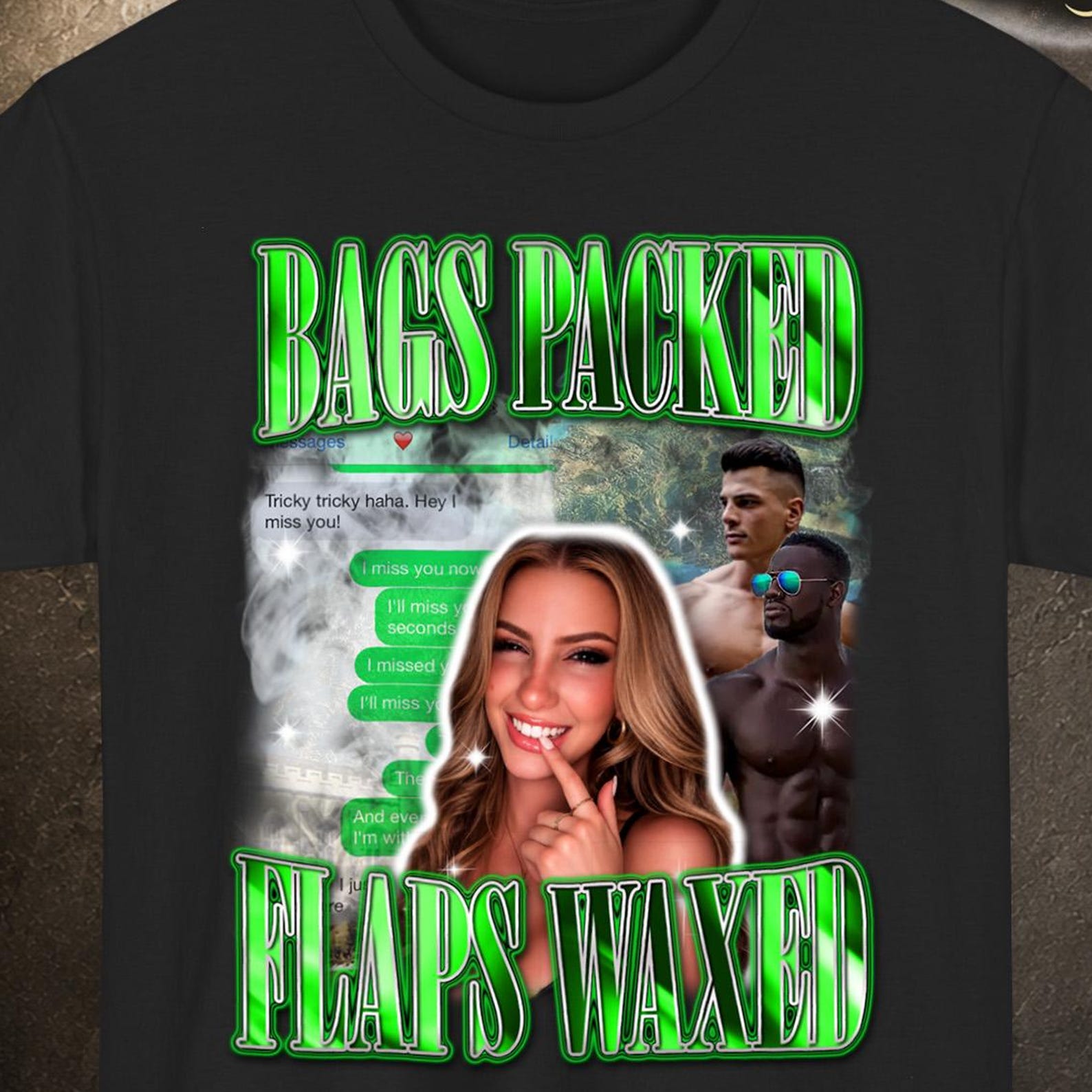 Bags Packed Flaps Waxed Shirt, Inappropriate Shirt, Sarcastic Shirt, Vacation Funny Shirt S
