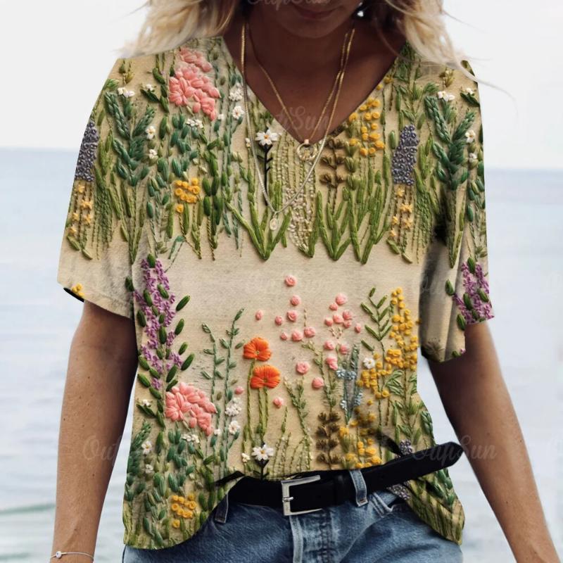 Fashion Woman Blouse 2024 Butterfly Print Short Sleeve Tees Tops Summer Casual Women's T Shirt Oversized Female Y2k Clotheing