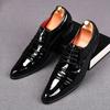 New Men's Charm Pointed Patent Leather Oxford Flats Casual Shoes Male Homecoming Wedding Dress Prom Zapatillas Hombre