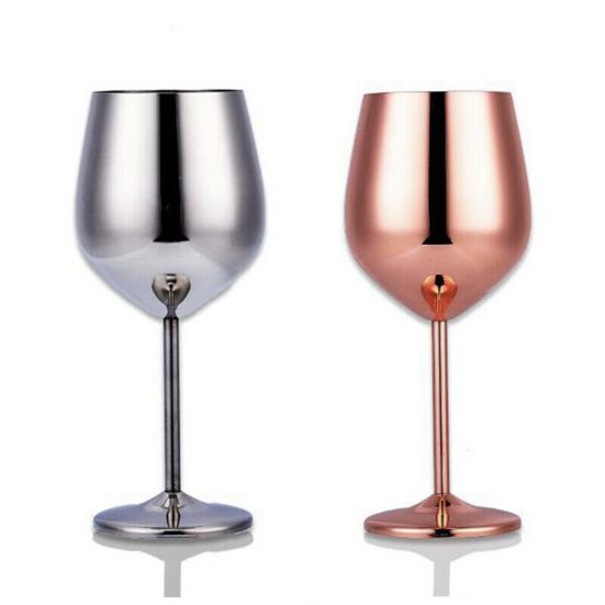 530ml Stainless Steel Glass Red Wine Whisky Home Goblet Bar Juice Drink Cup
