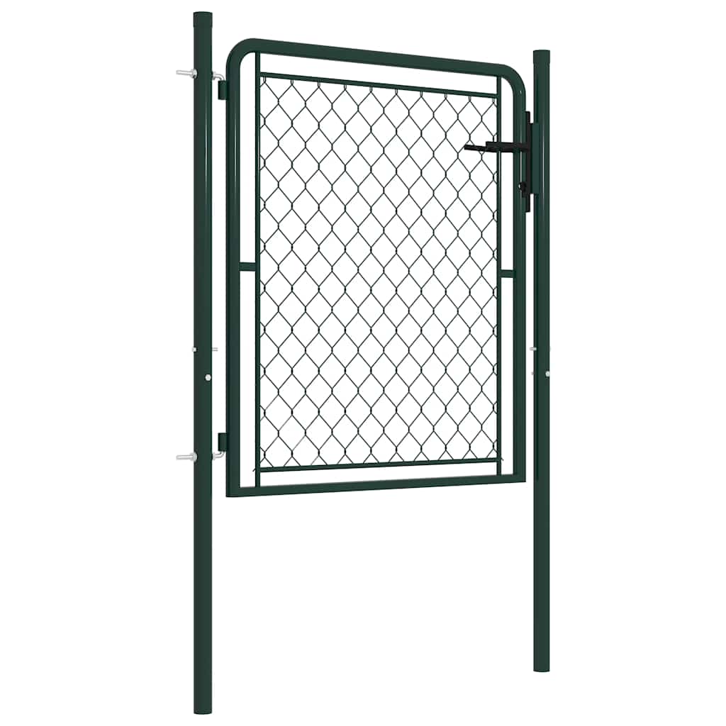 Vidaxl Brama Ogrodowa Stalowa 100X75 Cm Zielona