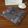 Retro Ethnic Style Shirt Jacket Men Loose Japanese Full-print Plaid Cardigan Long-sleeved Plaid Shirt Spring and Autumn
