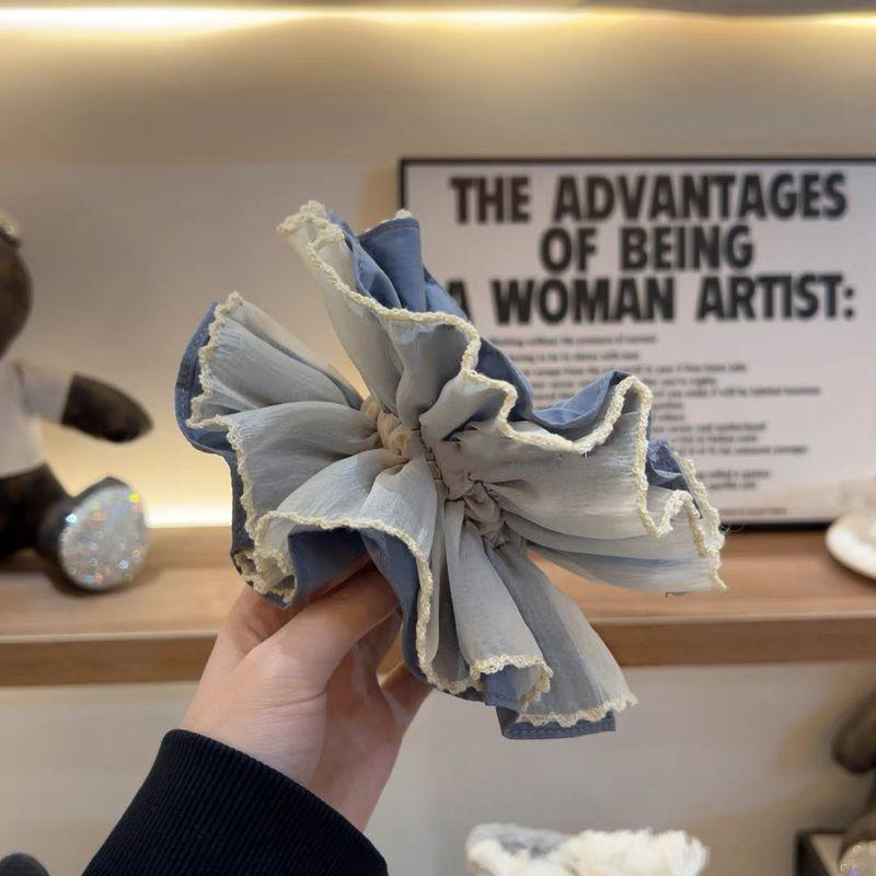 1pc Korean Style Design Blue Cake Headband, Small, Fresh, Quick Drying Double-layer Hair Tie, Large Intestine Headband