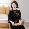 YUZHAOLIN 2026 Autumn New Chinese Style Velvet Mom's Long Sleeve Top