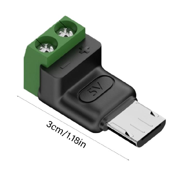 Doppelzweck Micro-USB zu 2-Pin Klemmenstecker 5V3A Ladeadapter für Heimelektronik Spielzeug-Ladeadapter