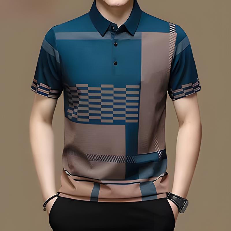 

Мужская футболка-поло с коротким рукавом, с принтом, повседневная, спортивная, летняя, обычного кроя 2XL синий