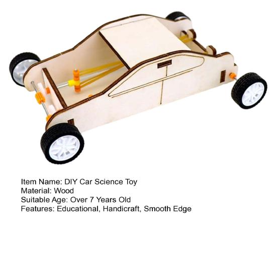 1 Set Car Science Double Power Rubber Band DIY Toy Handmade Accessories Creativity & Hands-on Skills Training